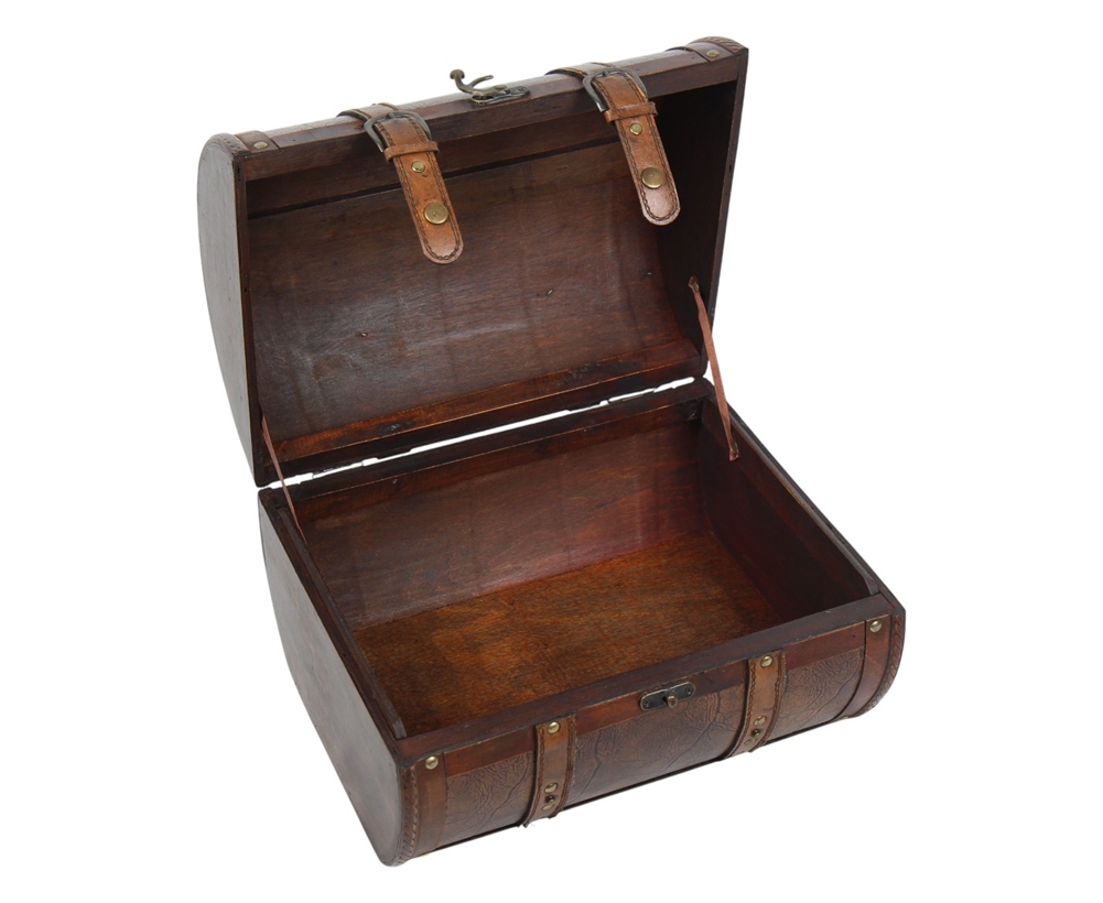 Deko Vintage Koffer 2-er Satz hochwertige dekorative Holztruhen halbrund Schatzkisten L 36/30 cm