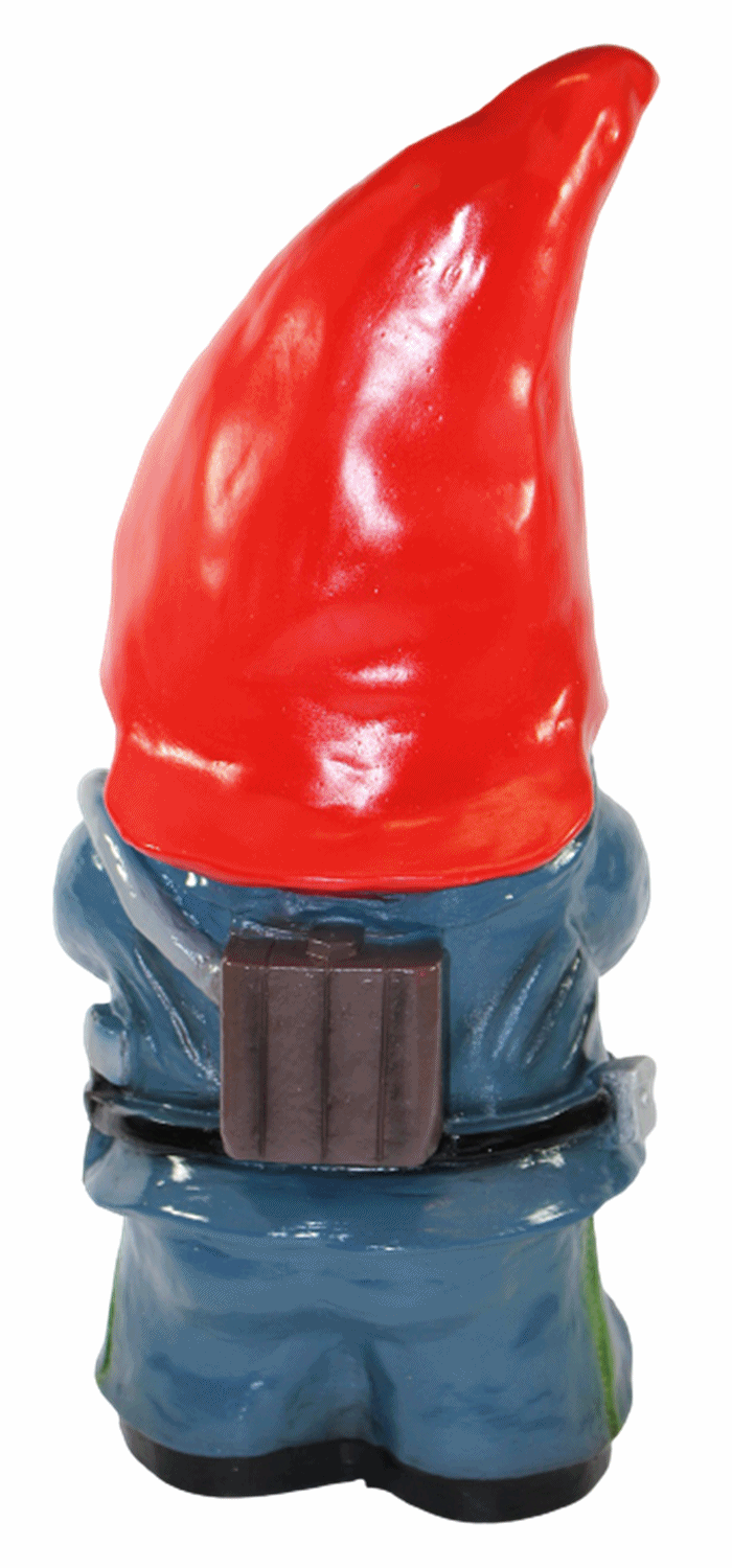 Gartenzwerg Deko Garten Figur Zwerg Feuerwehrmann stehend mit Löschschlauch aus Kunststoff H 46 cm