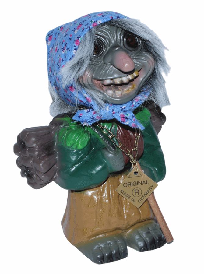 Souvenir Wackel Figur Waldfrau klein H 15 cm Wackelfigur Original mit Wackelkopf