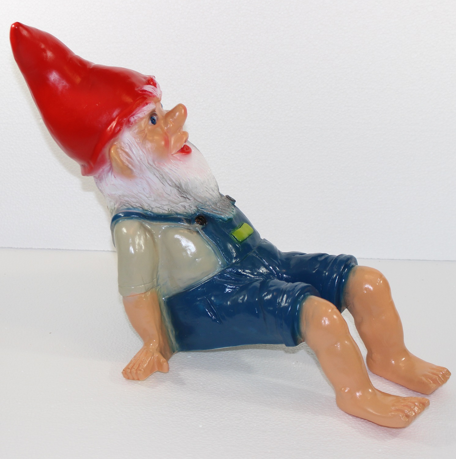 Gartenzwerg Deko Garten Figur Zwerg sitzend (ohne Bank) aus Kunststoff H 41 cm