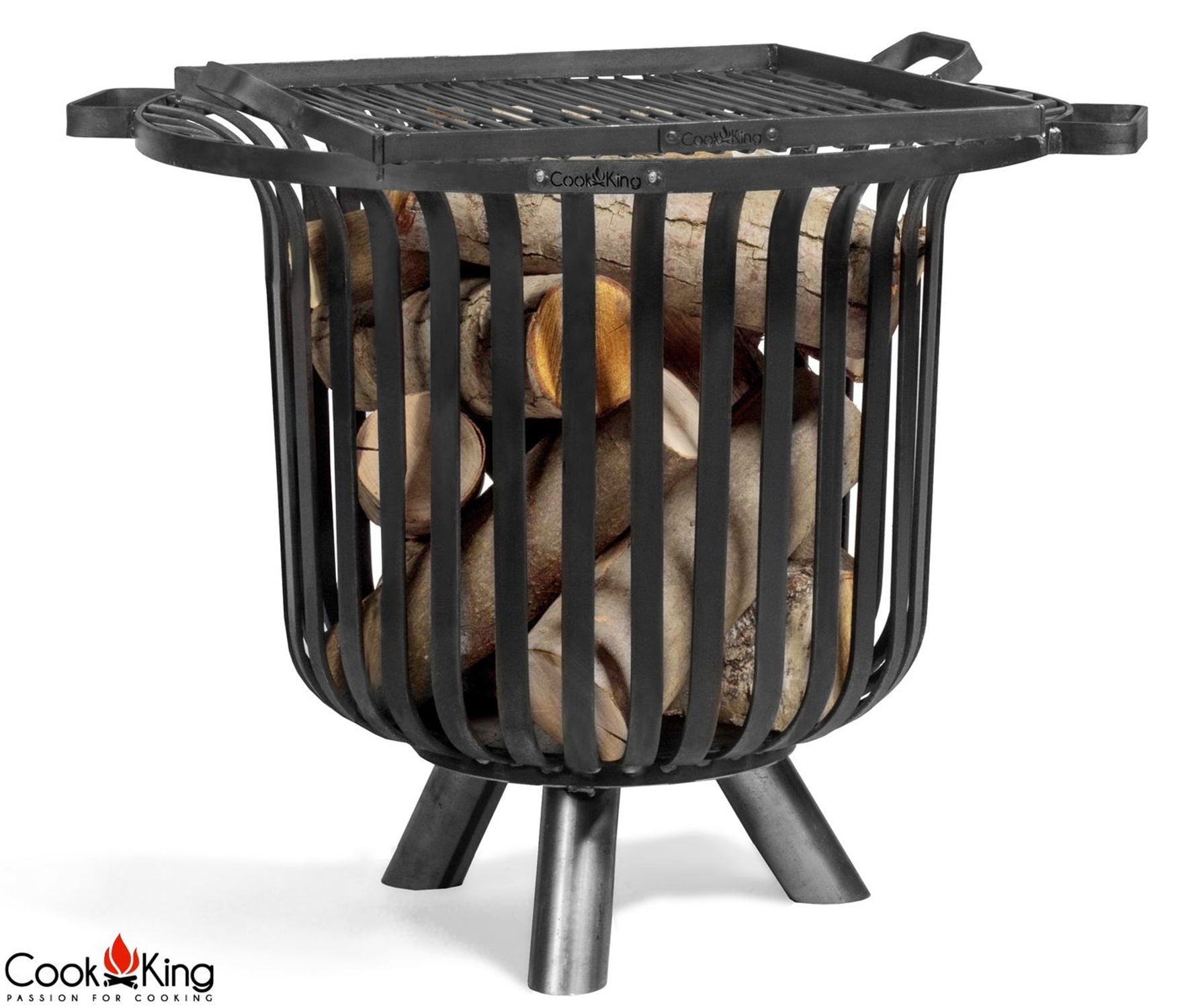 Feuerkorb "Verona" Ø 60 cm Feuerstelle für den Garten aus Stahl Feuersäule als Wärmequelle oder Gril