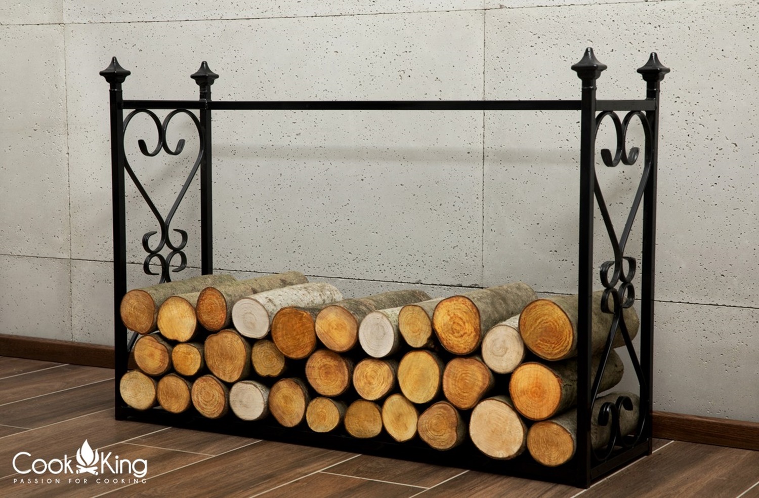 Kaminholzregal "Aldi" Breite 90cm Holzregal für Kaminholz Kaminholzablage aus Stahl Kaminholzständer