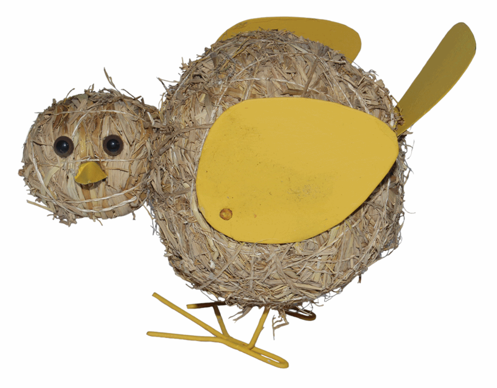Deko Heu Figur Küken Heuküken H 14 cm Osterdeko Tierfigur aus Naturmaterial Heu zum Basteln Heudeko