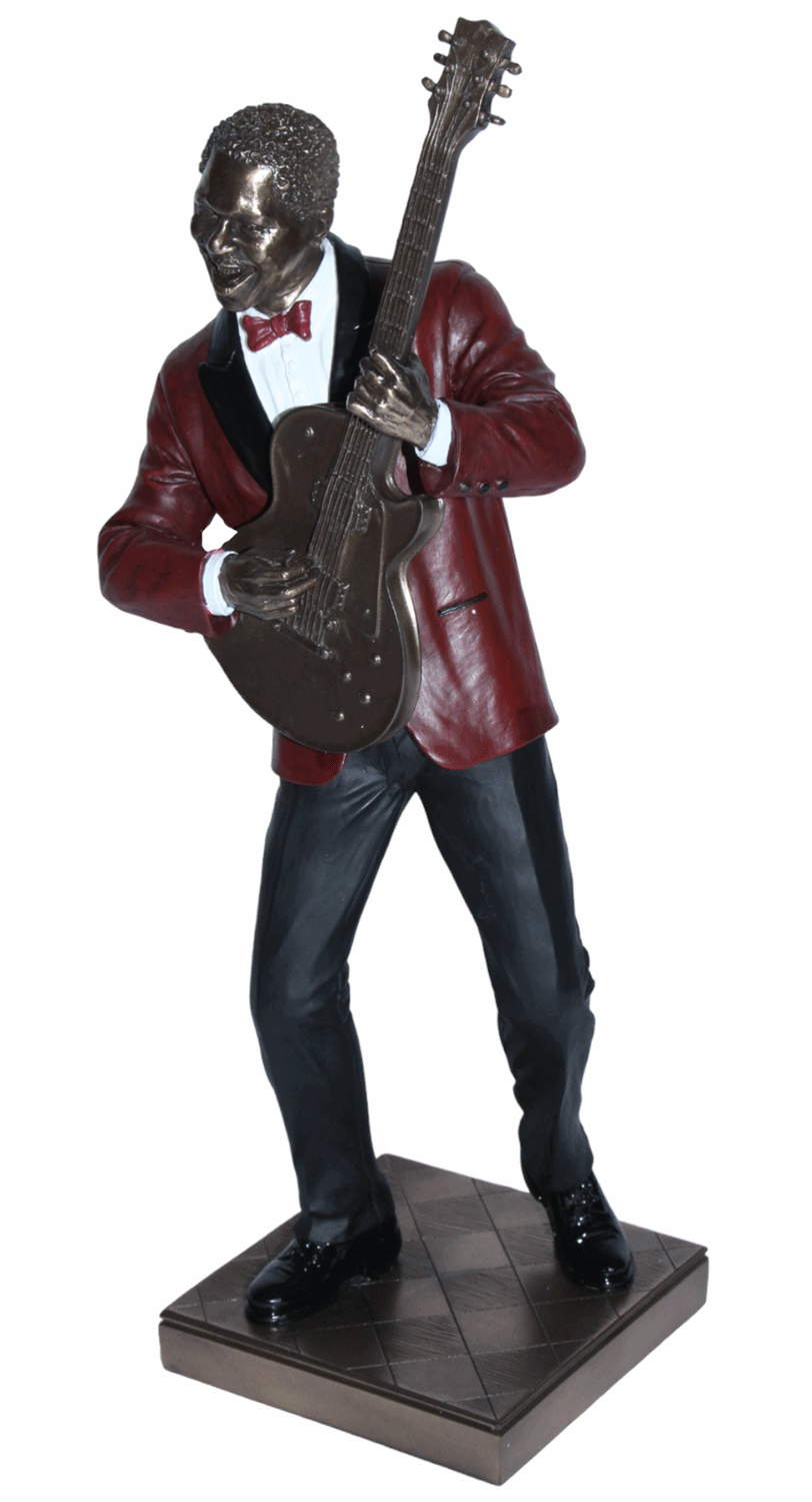 Deko Figur Jazz Musiker Figur Gitarrist H 32 cm Jazz Band Skulptur Dekofigur mit Gitarre
