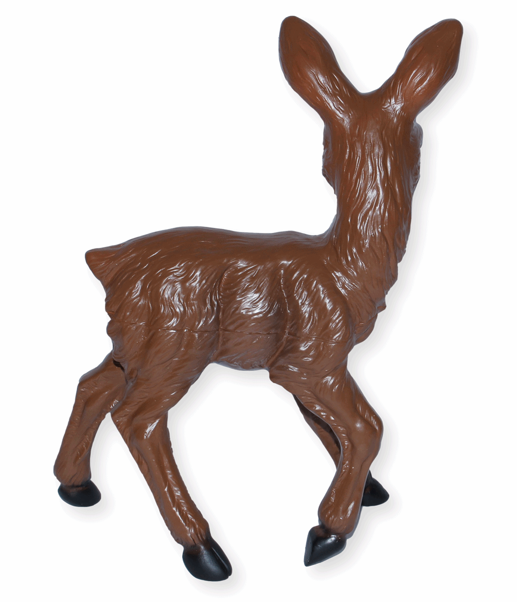 Deko Garten Figur Dekofigur Reh H 34 cm stehend Rehkitz Gartenfigur Tierfigur aus Kunststoff