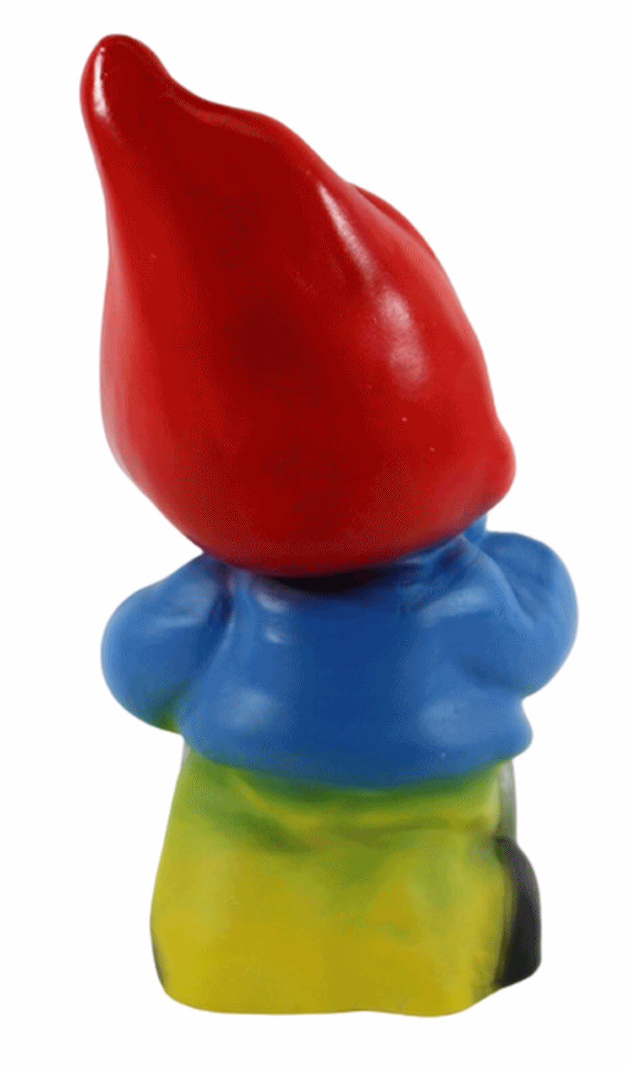 Gartenzwerg Deko Garten Figur Zwerg Gärtner mit Rasenmäher stehend aus Kunststoff Höhe 19 cm