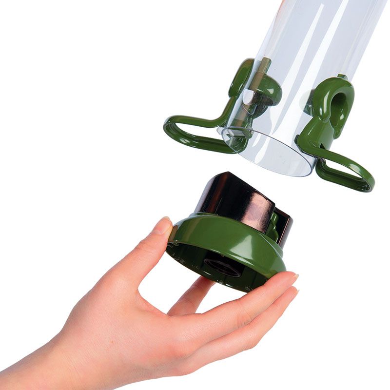 Naturschutzprodukt Futtersäule Ring-Pull Click maxi grün - Inhalt 1,5 L Höhe 71 cm (mit Bügel)