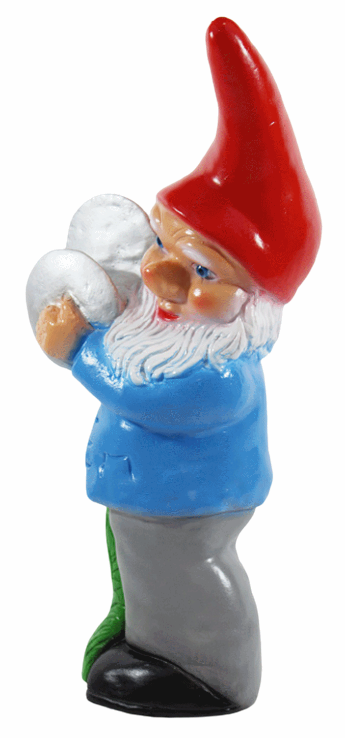 Gartenzwerg Deko Garten Figur Zwerg Musiker stehend mit Becken in den Händen aus Kunststoff H 35 cm