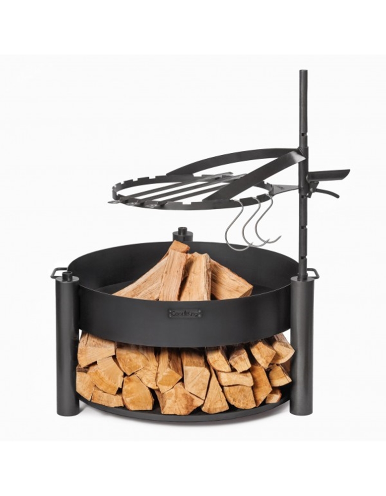 Schaschlikring mit Griff D 50 cm für Feuerschale "Montana X" aus Stahl zum Befestigen am Mast