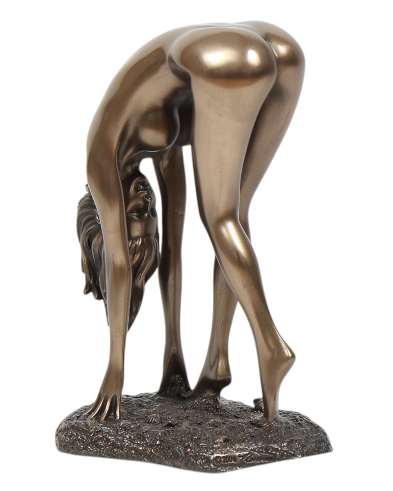 Body Art Figur Frauenakt H 16 cm künstlerischer weiblicher Akt in edler Bronze-Optik Dekofigur