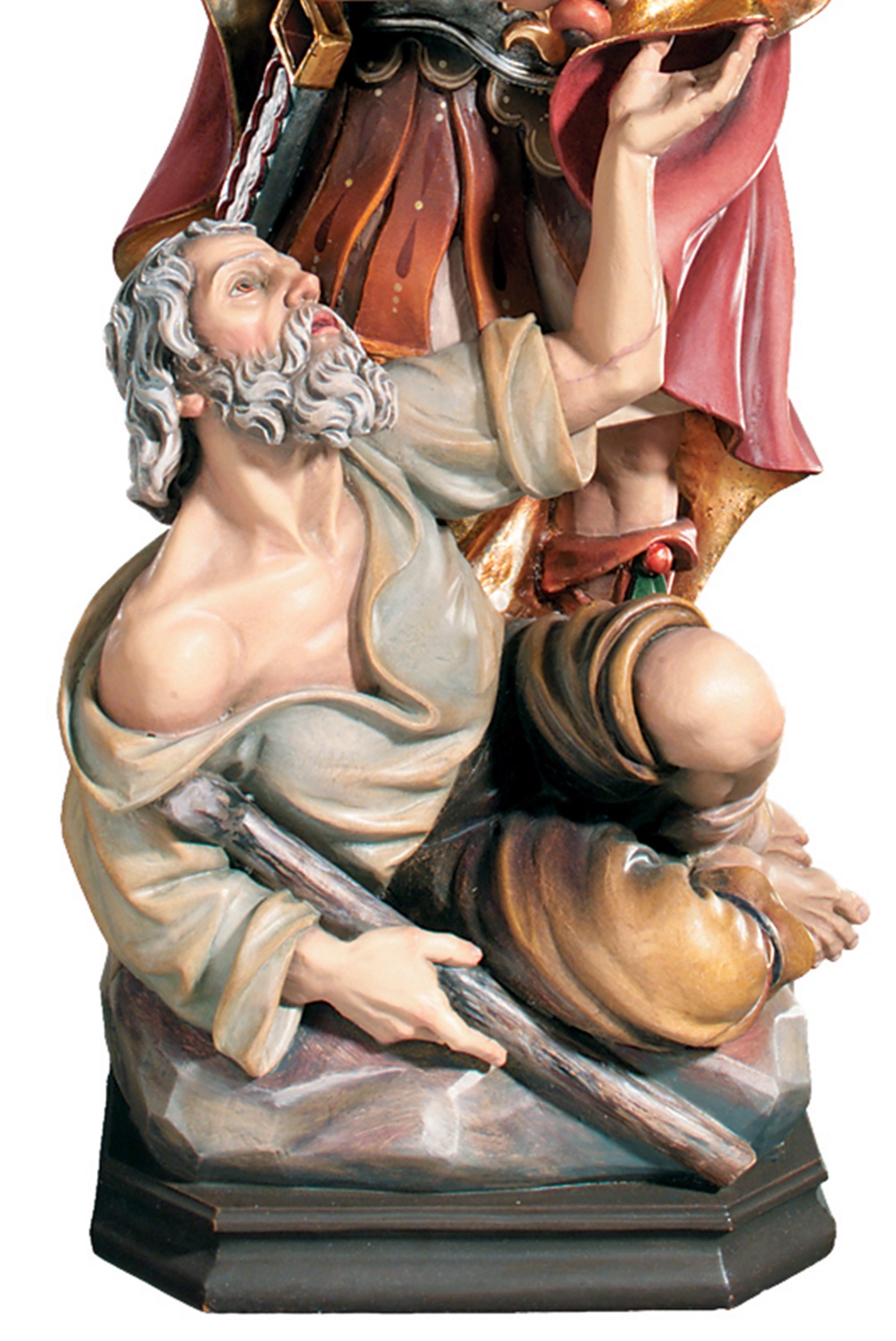 Heiligenfigur Heiliger Martin von Tours H 20 cm Mönch Schutzpatron Holzfigur Statue aus Ahornholz