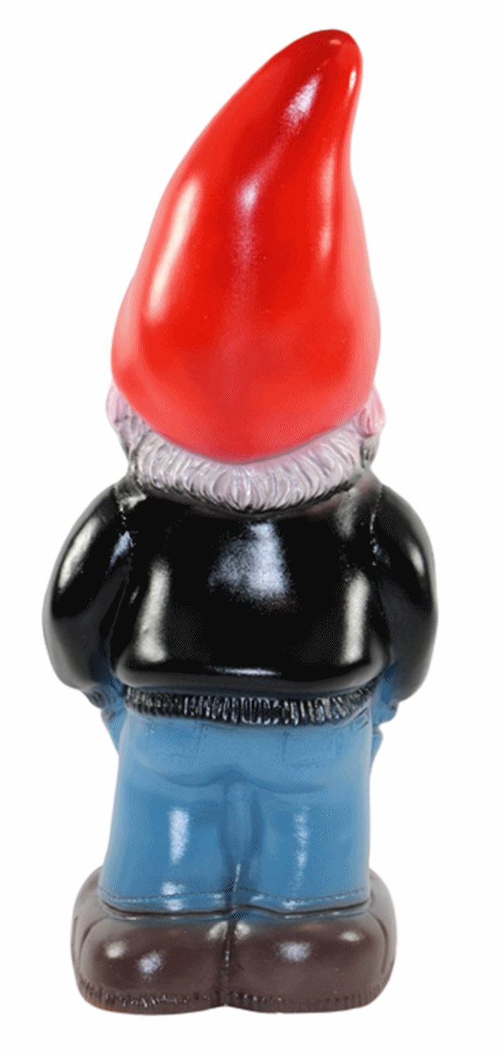 Deko Figur lustiger Zwerg H 34 cm Spaß Gartenzwerg mit Brille Gartendeko Gartenfigur aus Kunststoff