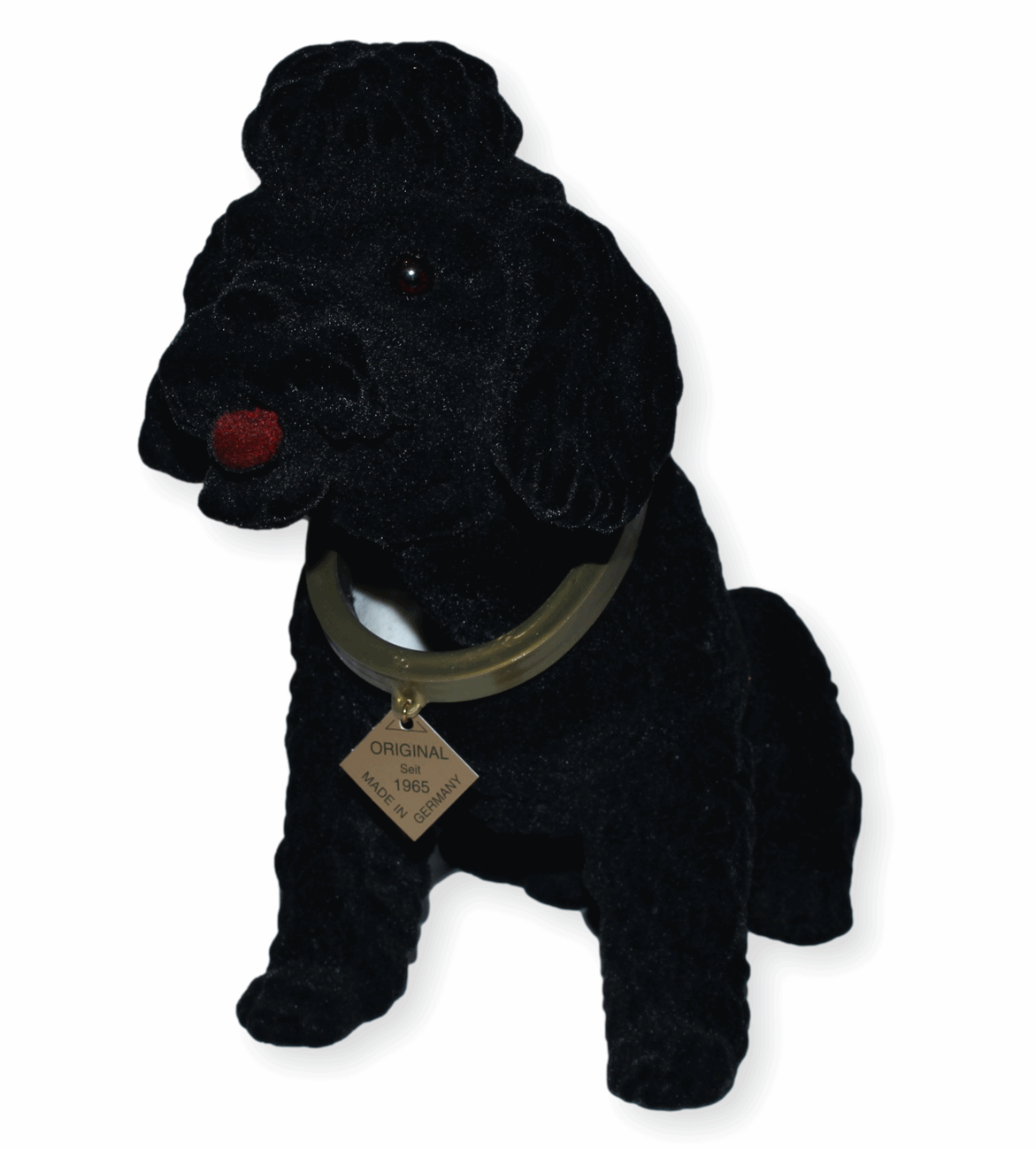 Wackel Figur Hund Pudel schwarz Wackelfigur H 20,5 cm groß Dekofigur mit Wackelkopf