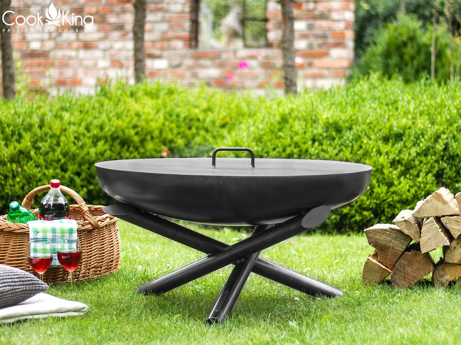 Feuerschale "Indiana" Ø 60 cm Feuerstelle für Garten aus Stahl Feuerkorb als Wärmequelle oder Grill