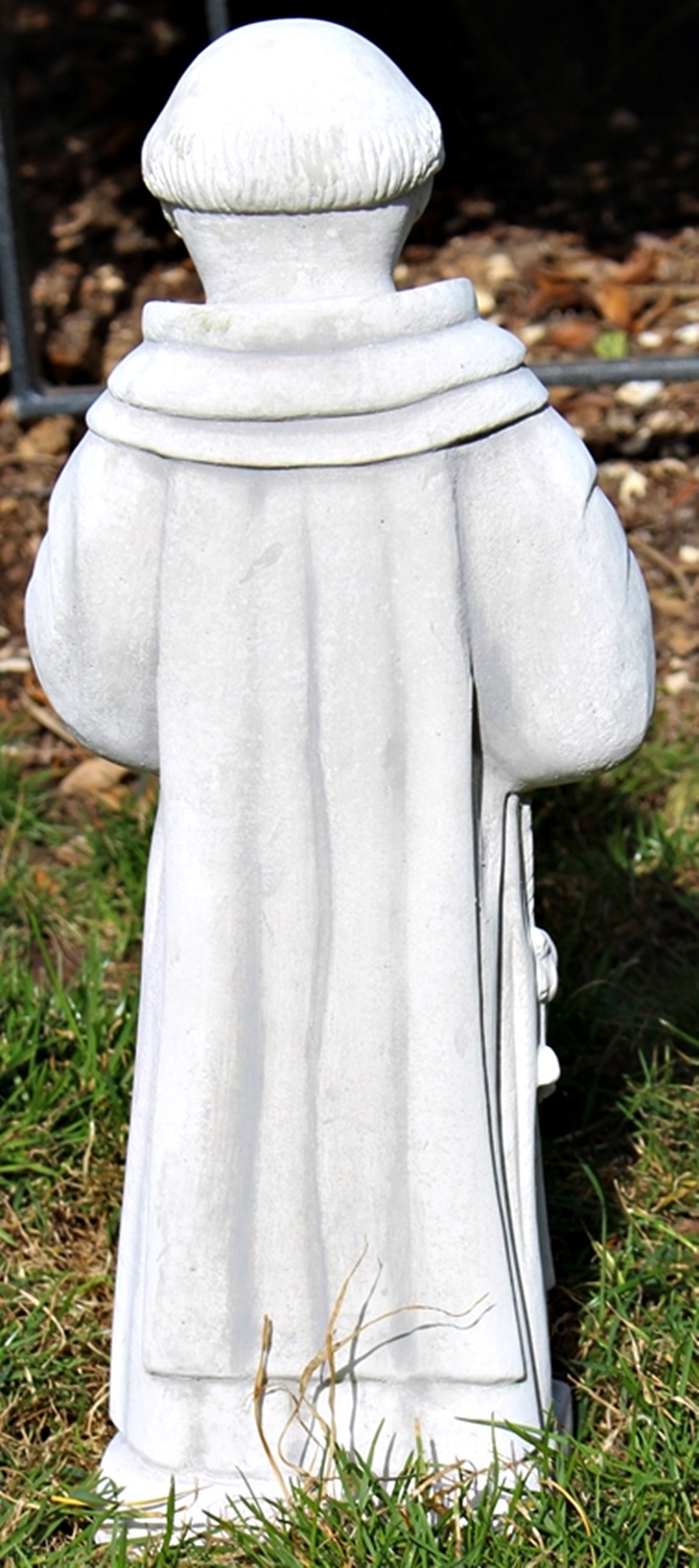 Beton Figur Mönch stehend H 40 cm mit Bierflasche Deko Skulptur