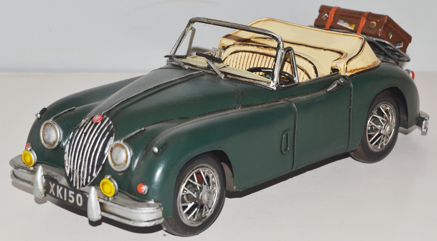 Blechauto Nostalgie Modellauto Oldtimer Jaguar XK 150 Sportwagen aus Blech L 31 cm