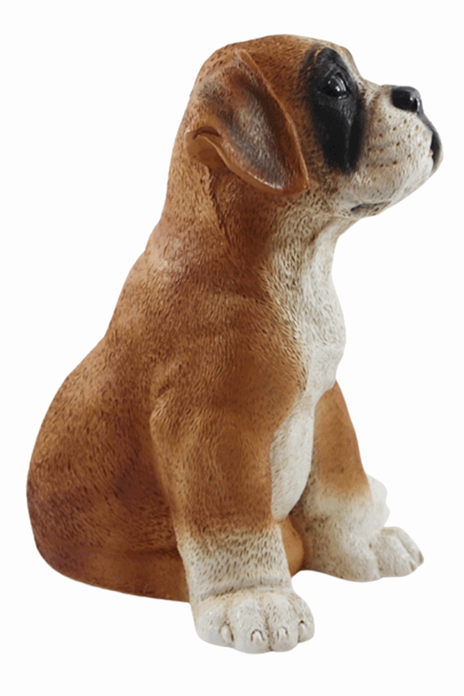 Deko Figur Hund Boxer Welpe Hundefigur sitzend Kollektion Castagna aus Resin Höhe 24 cm