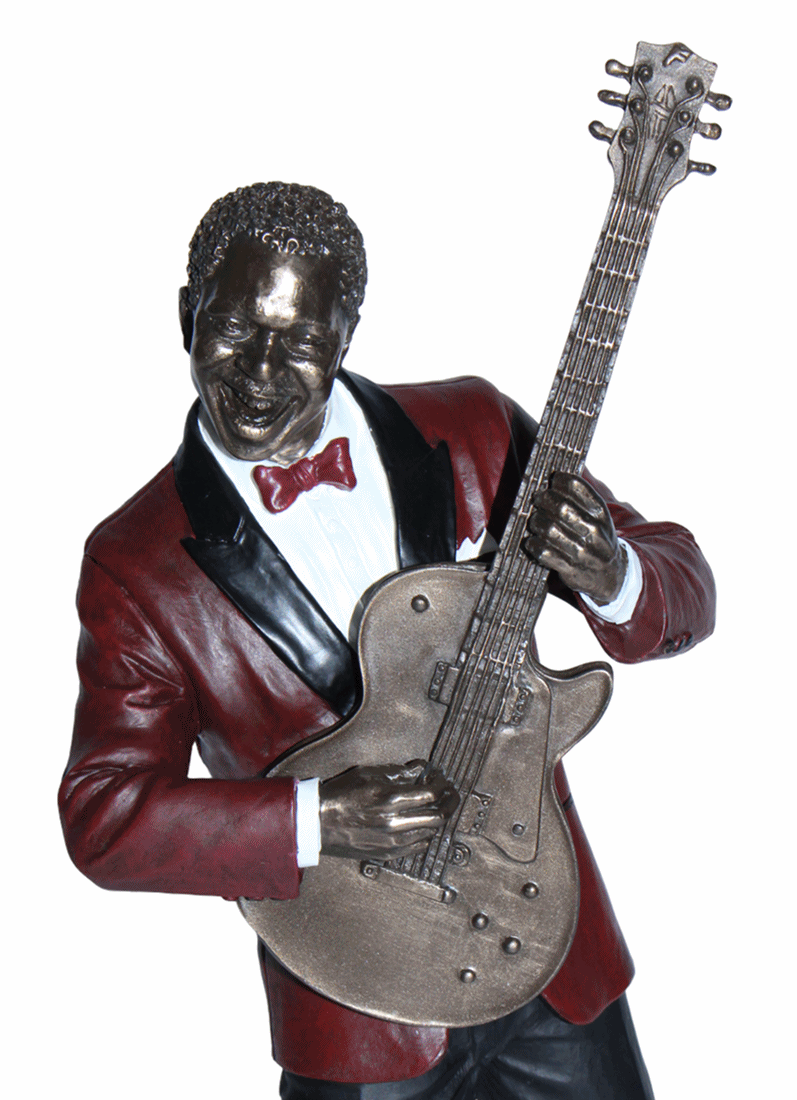Deko Figur Jazz Musiker Figur Gitarrist H 32 cm Jazz Band Skulptur Dekofigur mit Gitarre