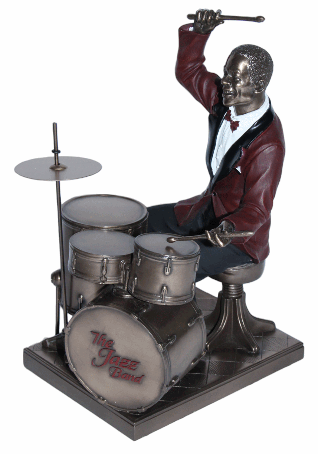 Deko Figur Jazz Schlagzeuger Drummer H 27 cm Jazz Band Dekofigur mit Schlagzeug