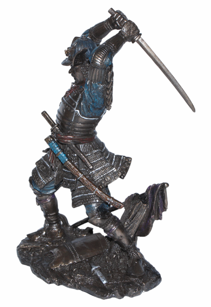 Deko Figur Samurai Art H 23 cm japanischer Krieger in Rüstung mit Schwert Figur