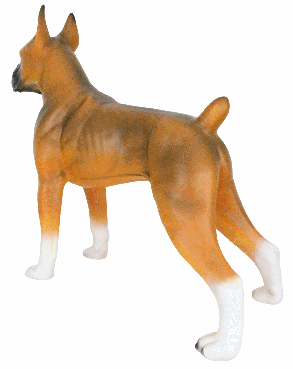 Dekofigur Boxer Hund Deko Figur H 47 cm aus Kunstharz Tierfigur stehend Garten Figur