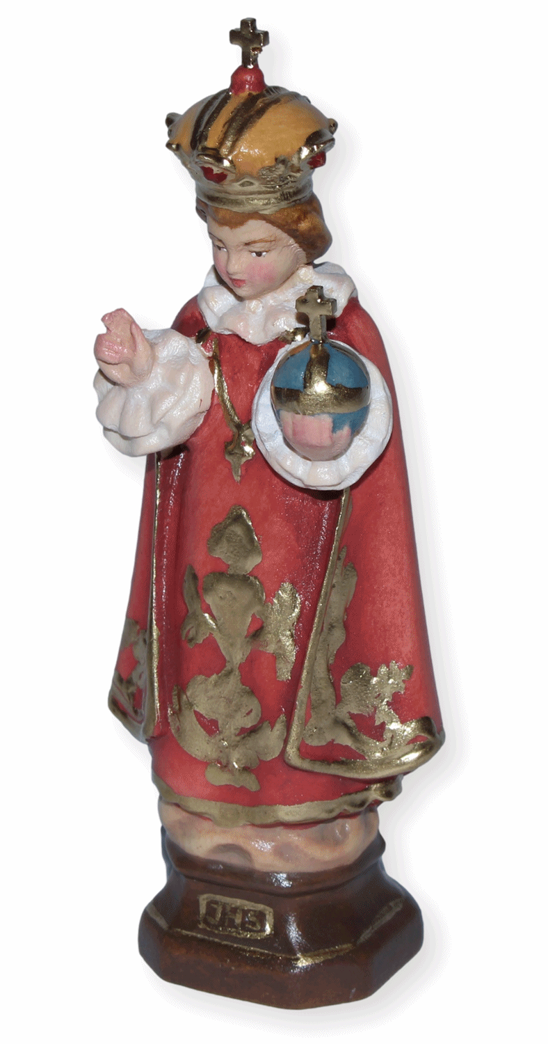 Heiligenfigur Prager Jesuskind Jesulein H 12 cm Holzfigur Holzstatue Statue aus Ahornholz