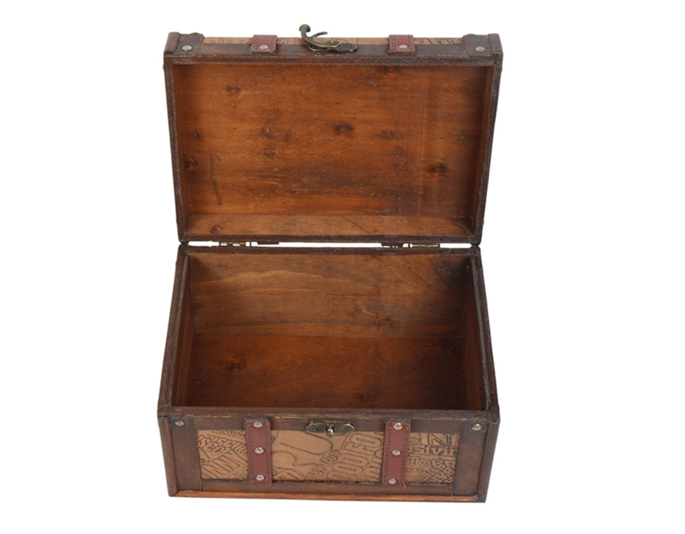 Deko Vintage Koffer 2-er Satz hochwertige dekorative Holztruhen Schatzkisten Retro-Stil L 28/24 cm