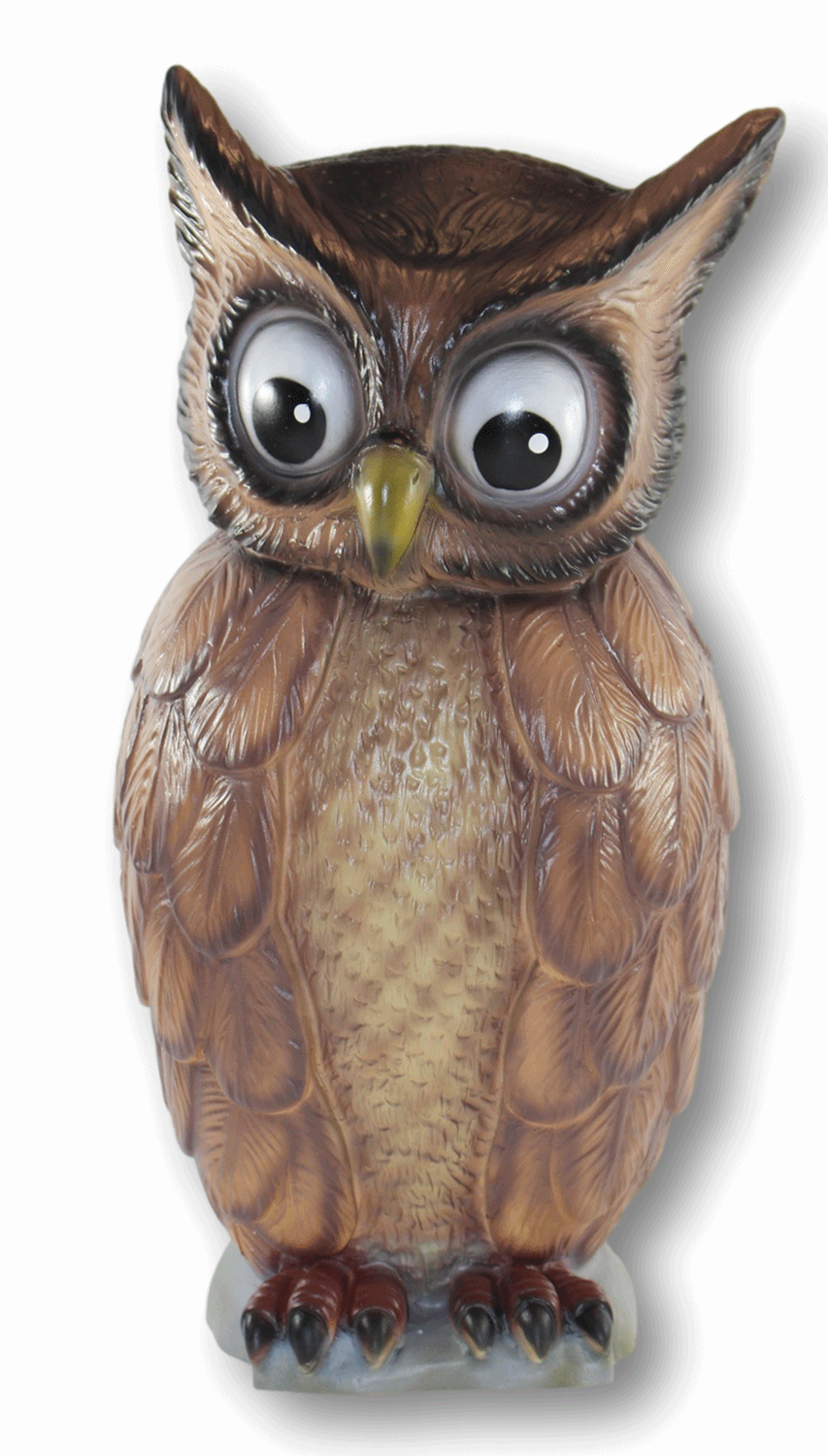 Deko Garten Figur Vogelfigur Eule H 46 cm stehend Gartenfigur Dekofigur aus Kunststoff