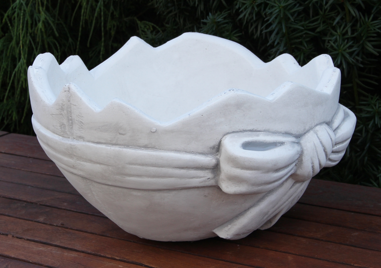 Pflanzgefäß aus Beton/ Steinguss Blumengefäß Eierschale H 16,5 cm Osterdeko Pflanzschale Pflanzkorb