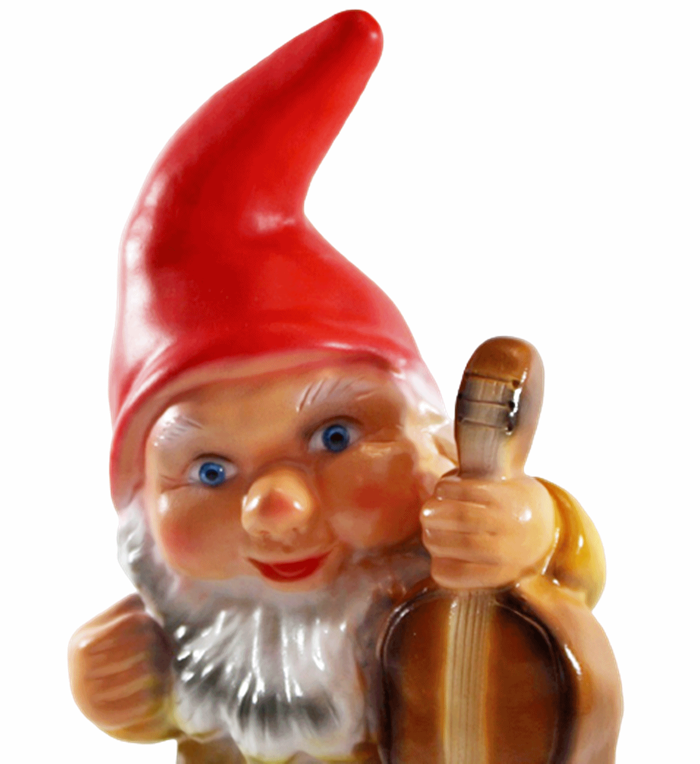 Deko Figur Zwerg H 32 cm Gartenzwerg Musiker mit Gitarre stehend Gartenfigur aus Kunststoff