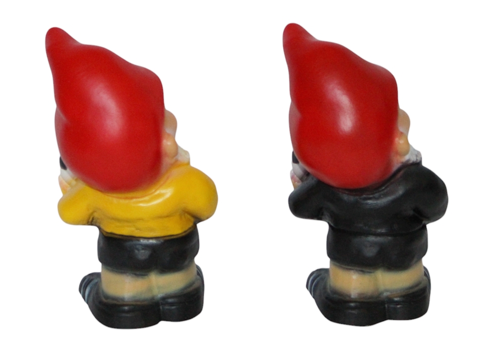 Gartenzwerg Fußballer und Schiedsrichter klein 2-er Satz Höhe 17 cm Gartenfiguren Zwerge Kunststoff