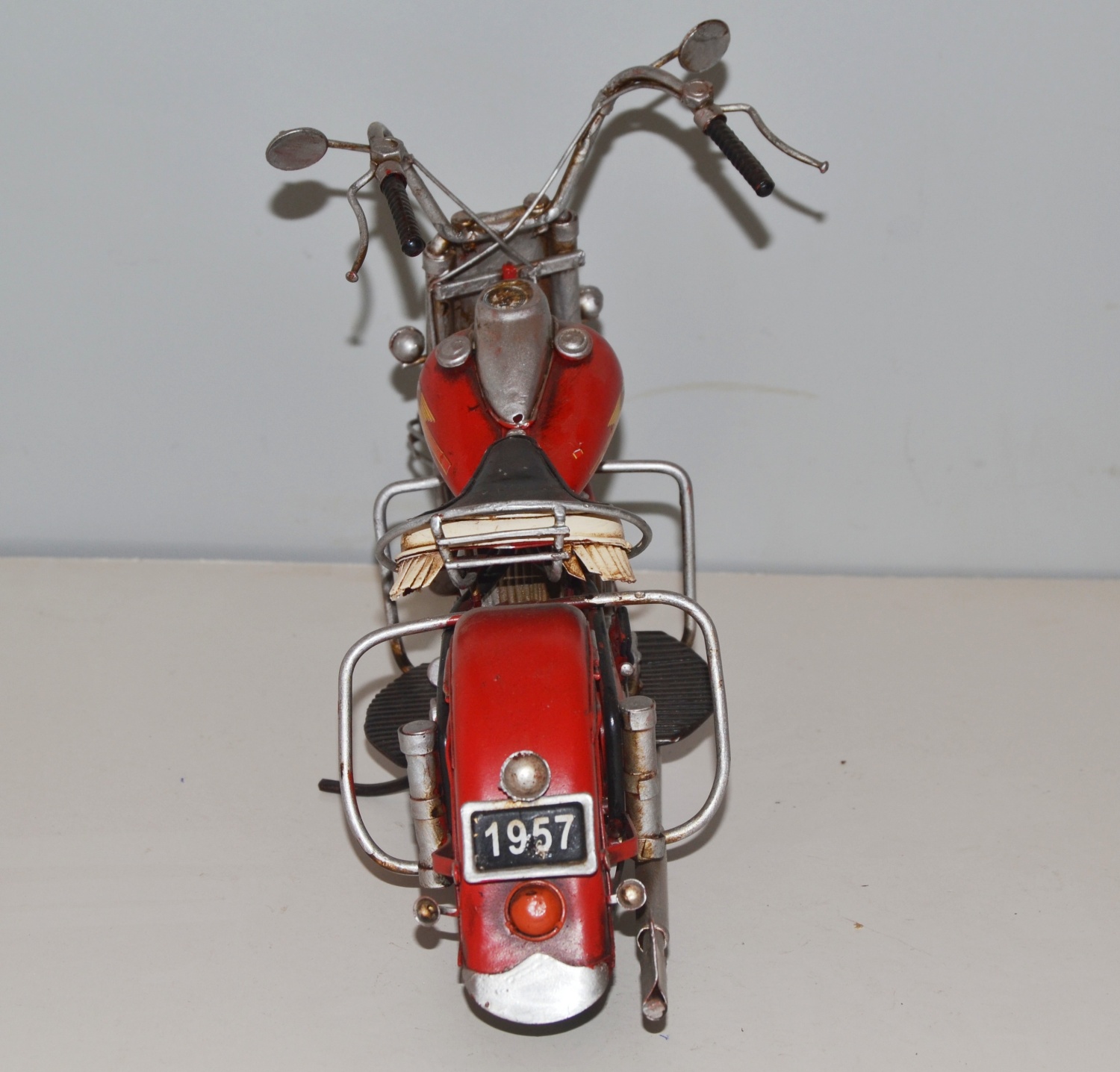 Blechmotorrad Nostalgie Modellauto Oldtimer Marke Harley-Davidson Motorrad USA aus Blech L 33 cm