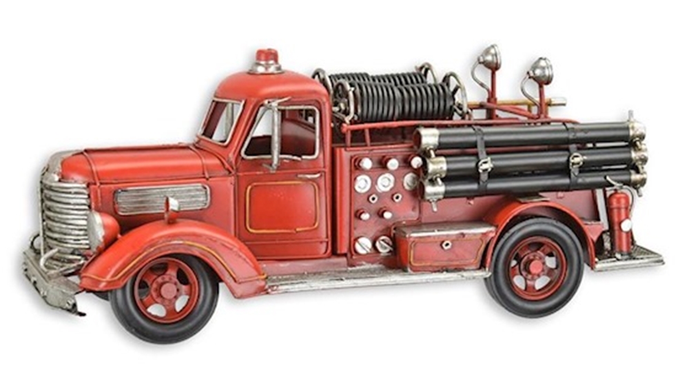 Blechmodell Nostalgie Feuerwehrfahrzeug Feuerwehrauto L 41,7 cm Deko Blechauto Retro Blechwagen