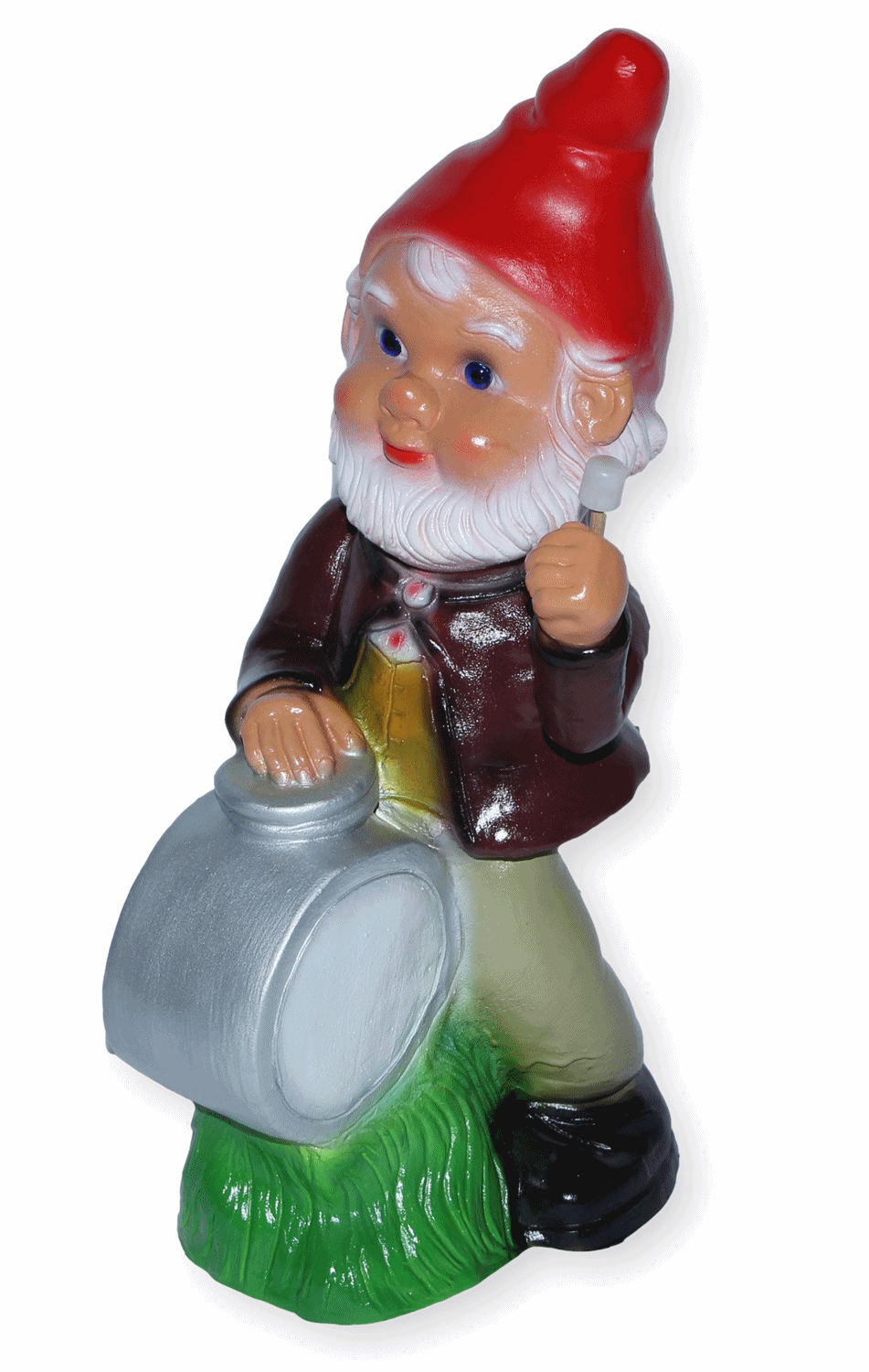 Deko Figur Zwerg H 33 cm Gartenzwerg Musiker mit Trommel stehend Gartenfigur aus Kunststoff
