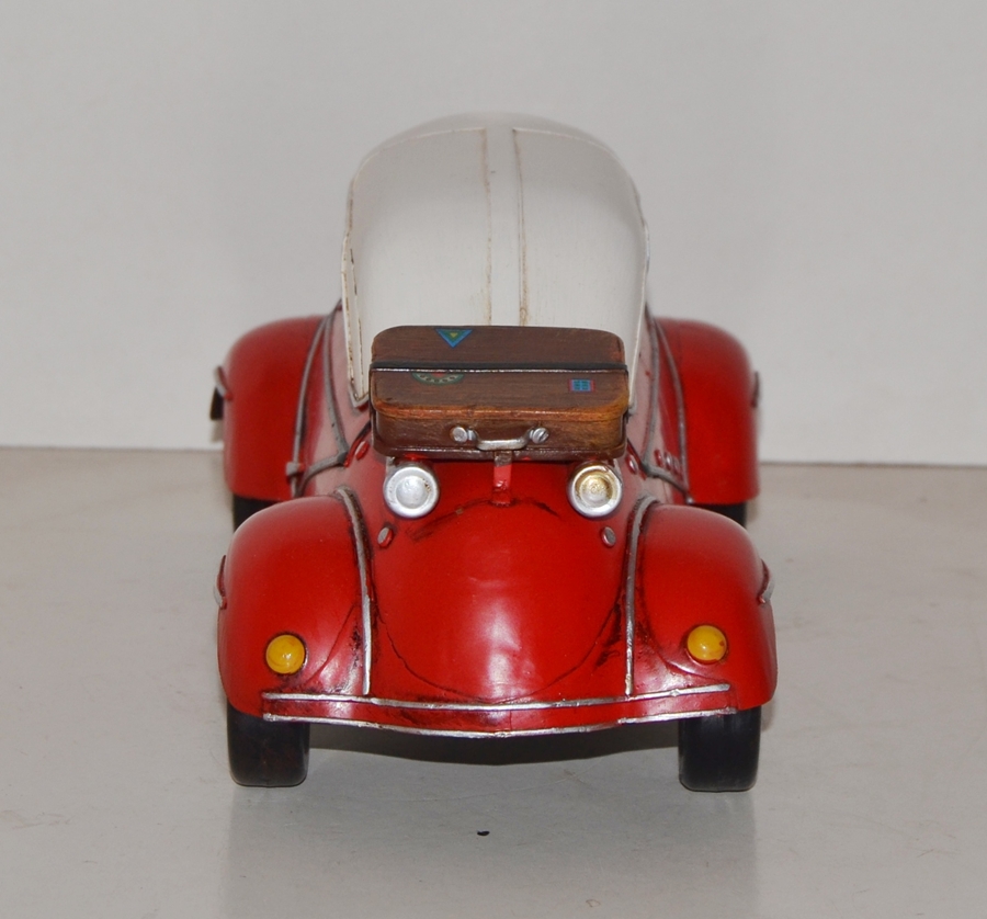 Blechauto Nostalgie Modellauto Messerschmitt Kabinenroller TG 500 rot Oldtimer L 27 cm aus Blech