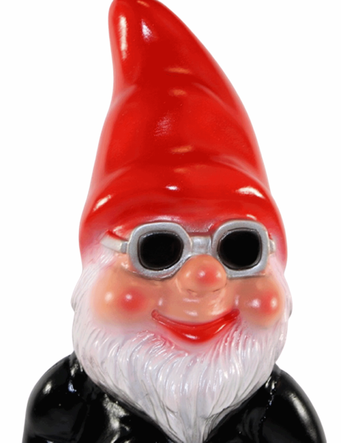 Deko Figur lustiger Zwerg H 34 cm Spaß Gartenzwerg mit Brille Gartendeko Gartenfigur aus Kunststoff