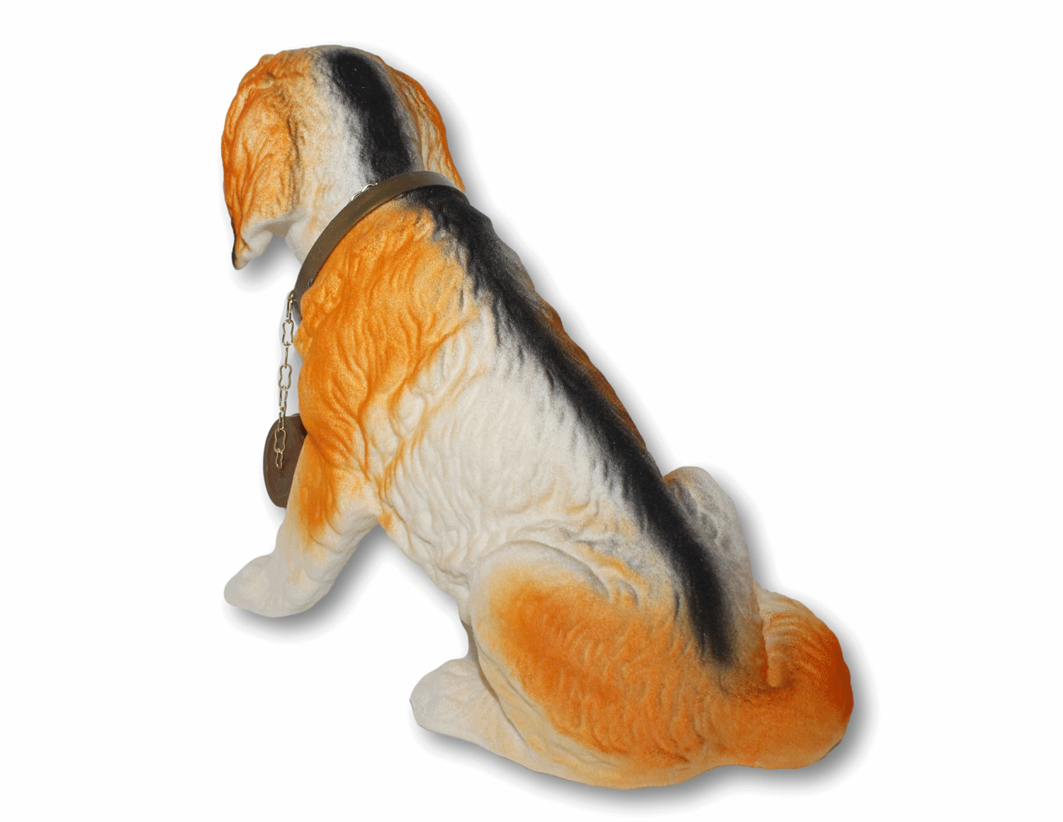 Wackel Figur Hund Bernhardiner Wackelfigur H 16 cm mit Faß groß Dekofigur mit Wackelkopf