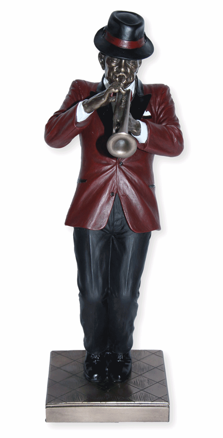 Deko Figur Jazz Musiker Trompeter H 30 cm Jazz Band Dekofigur mit Trompete