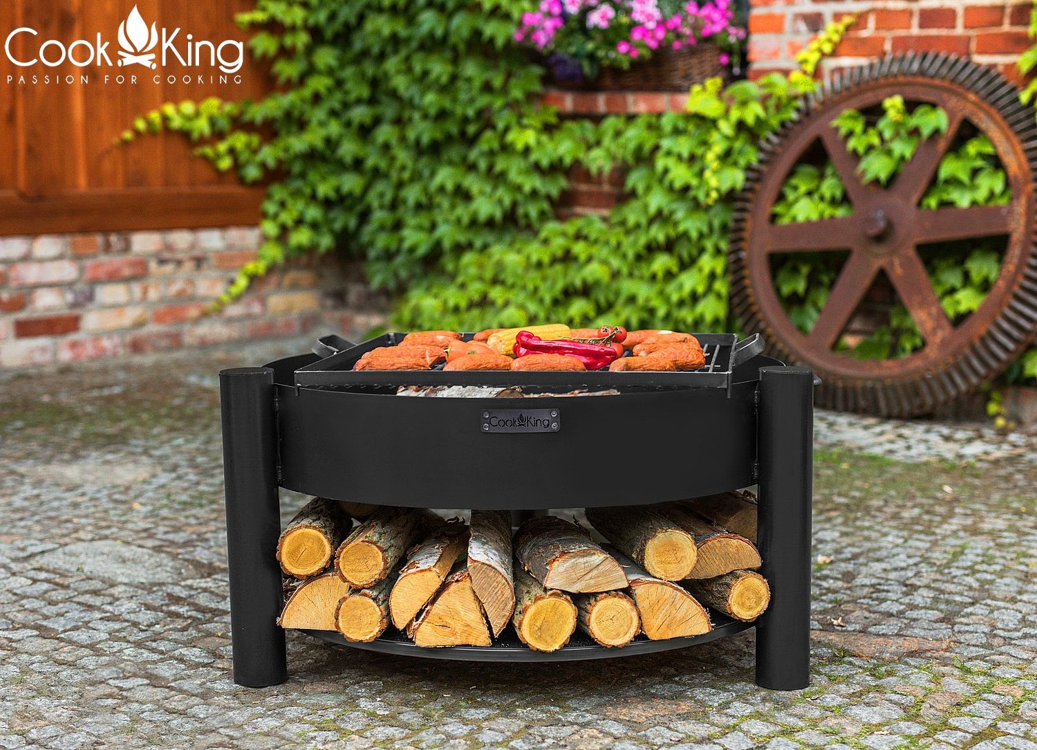 Feuerschale "Montana" Ø 70 cm Feuerstelle für Garten aus Stahl Feuerkorb als Wärmequelle oder Grill