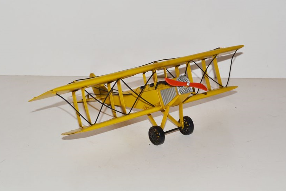 Blechflugzeug Nostalgie Modellflugzeug Oldtimer Marke Havilland Flugzeug Doppeldecker L 40 cm