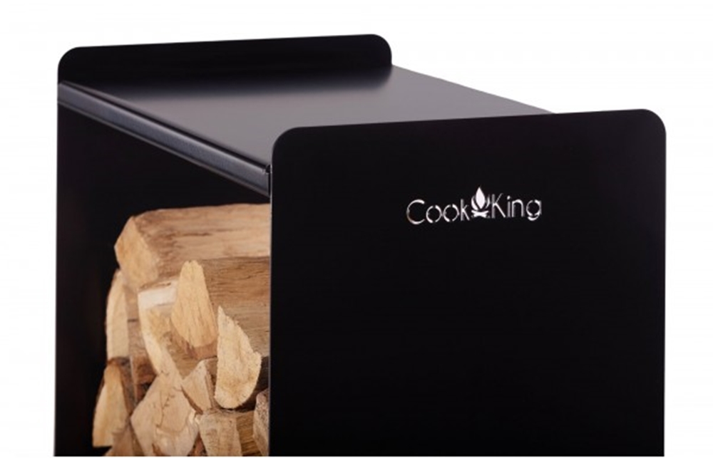 Kaminholzregal "Fuego" H 52 cm Holzregal für Kaminholz Kaminholzablage aus Stahl Kaminholzständer