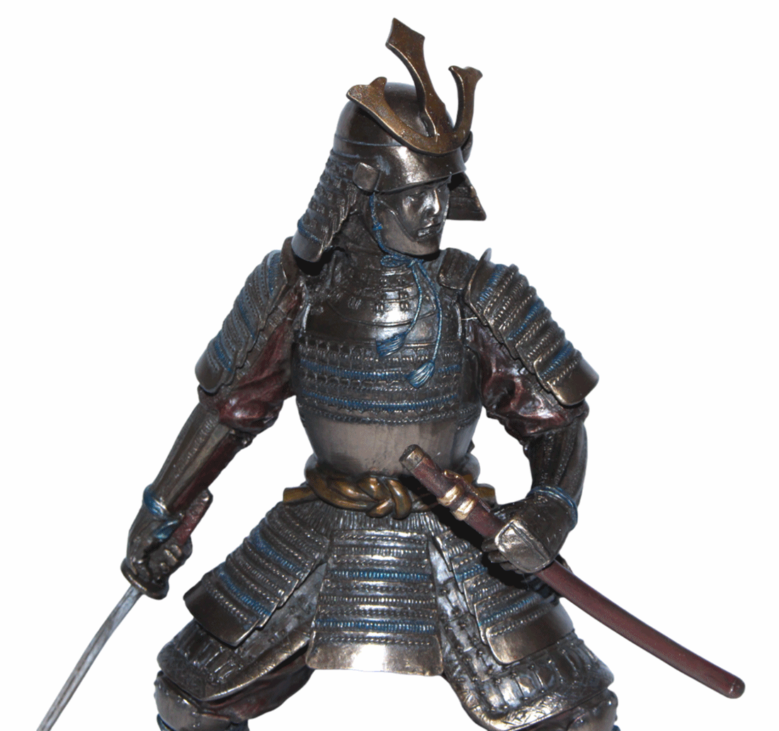 Deko Figur Samurai Art H 23 cm japanischer Krieger in Rüstung mit Schwert Figur