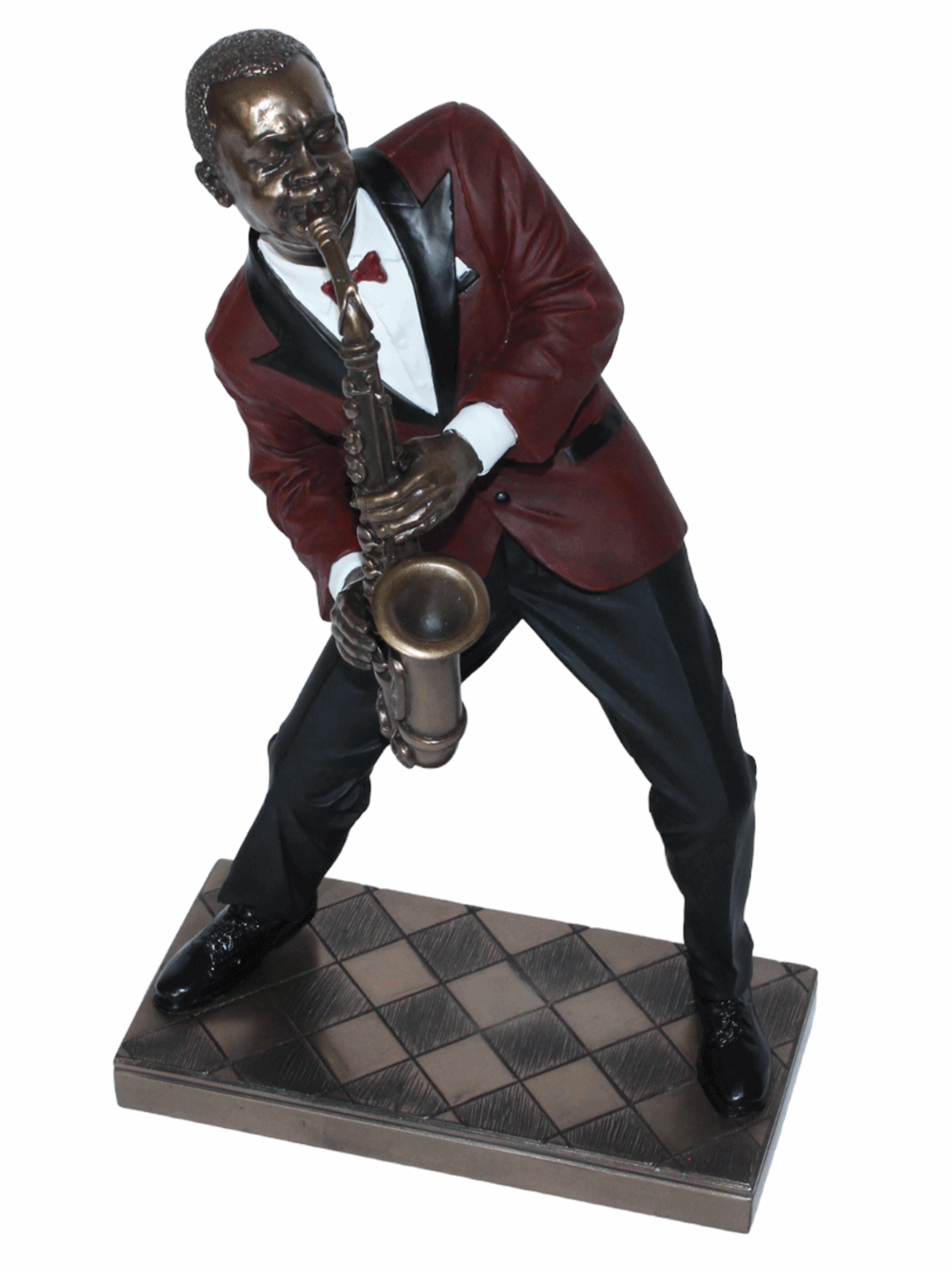 Deko Figur Jazz Figur Saxophonist H 26 cm Jazz Band Dekofigur Musiker mit Altsaxophon