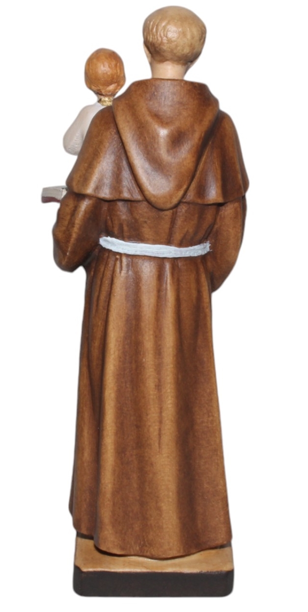 Heiligenfigur Heiliger Antonius von Padua H 15 cm Holzfigur Schutzpatron Statue aus Ahornholz