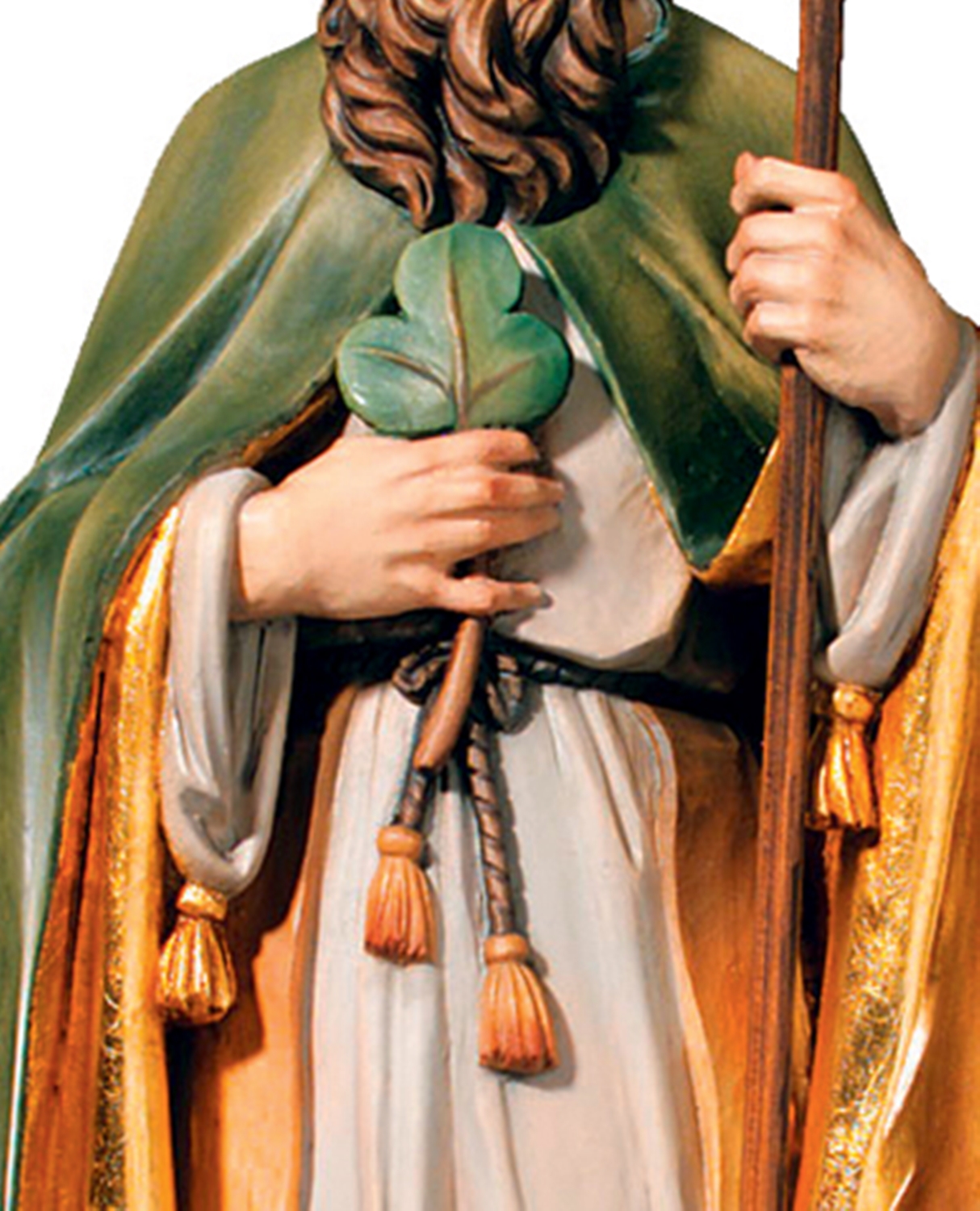 Heiligenfigur Heiliger Patrick von Irland H 15 cm Schutzpatron Holzfigur Statue aus Ahornholz