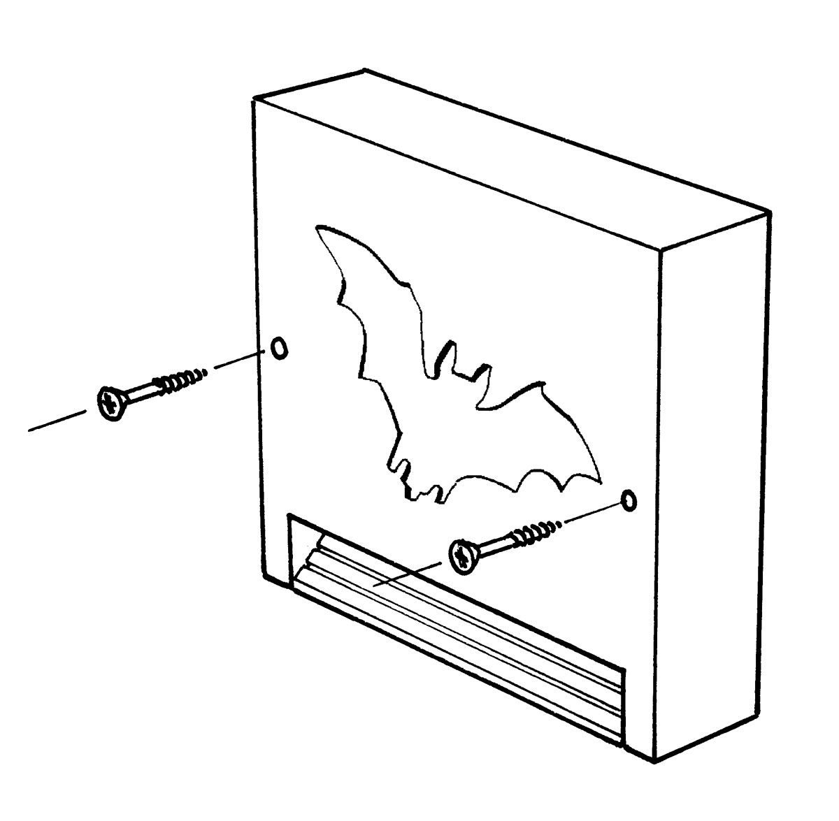 Naturschutzprodukt Fledermaus-Einlaufblende 1FE Nisthilfe H 30 cm aus Holzbeton zum Einbau