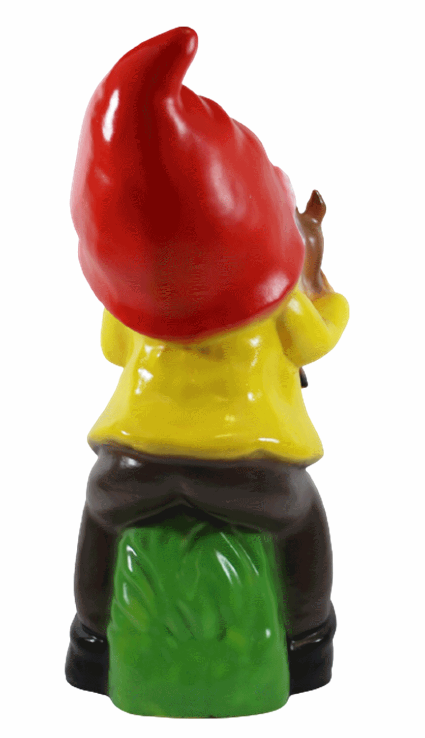 Gartenzwerg Deko Garten Figur Zwerg sitzend mit Bambi in den Armen auf Gras aus Kunststoff H 45 cm