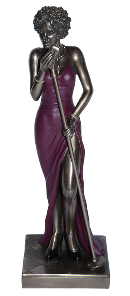 Deko Figur Jazz Musikerin Sängerin H 30 cm Jazz Band Dekofigur mit Mikrophon