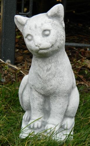Beton Figur Katze klein sitzend Tierfigur H 24 cm Dekofigur und Gartenfigur