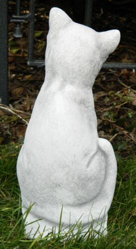 Beton Figur Katze klein sitzend Tierfigur H 24 cm Dekofigur und Gartenfigur